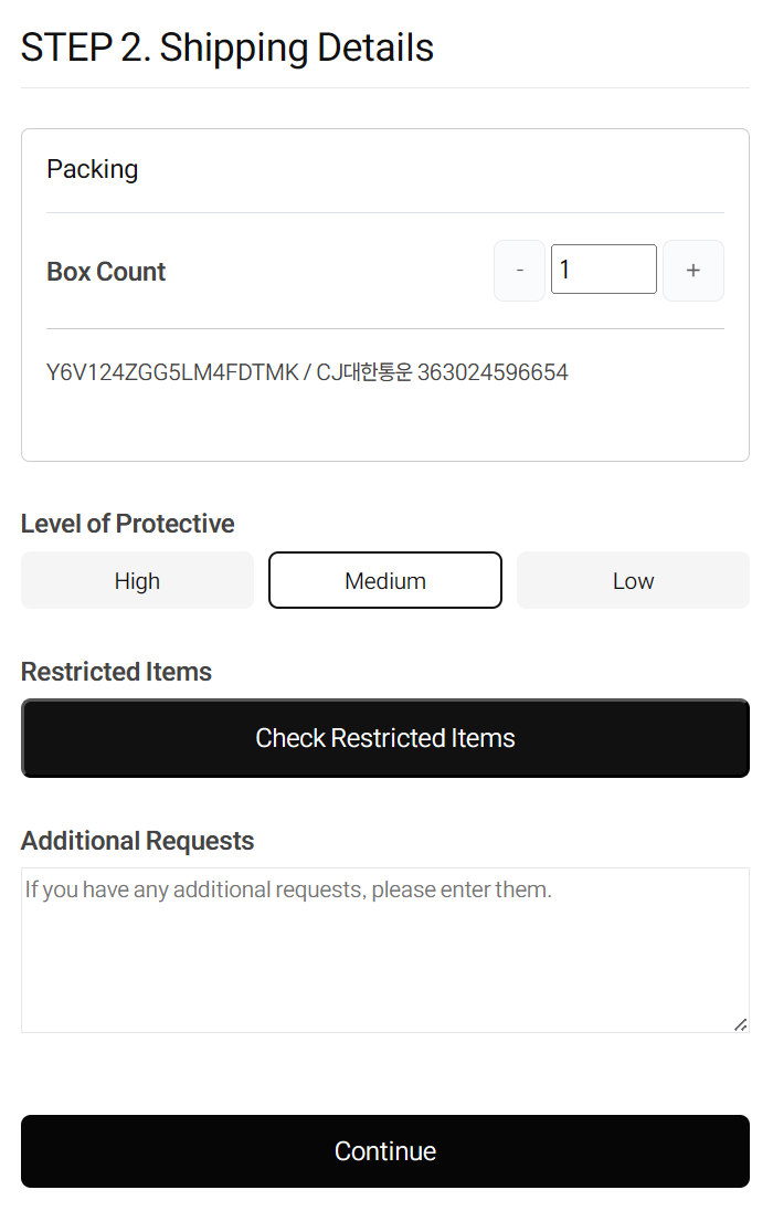 Shipping Details